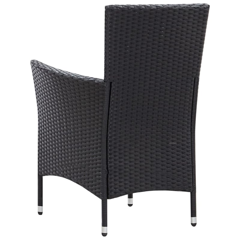 vidaXL 9 Piece Rattan Garden Dining Set in Black