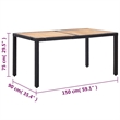 vidaXL 7 Piece Powder-Coated Steel Garden Dining Set in Black