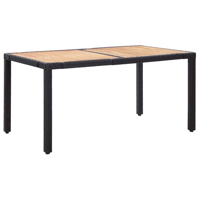 vidaXL 7 Piece Powder-Coated Steel Garden Dining Set in Black