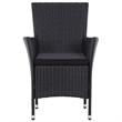 vidaXL 7 Piece Powder-Coated Steel Garden Dining Set in Black