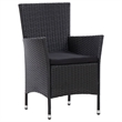 vidaXL 7 Piece Powder-Coated Steel Garden Dining Set in Black