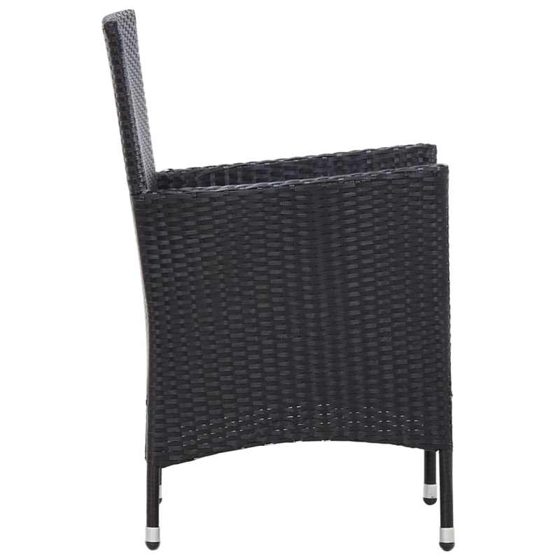 vidaXL 7 Piece Powder-Coated Steel Garden Dining Set in Black