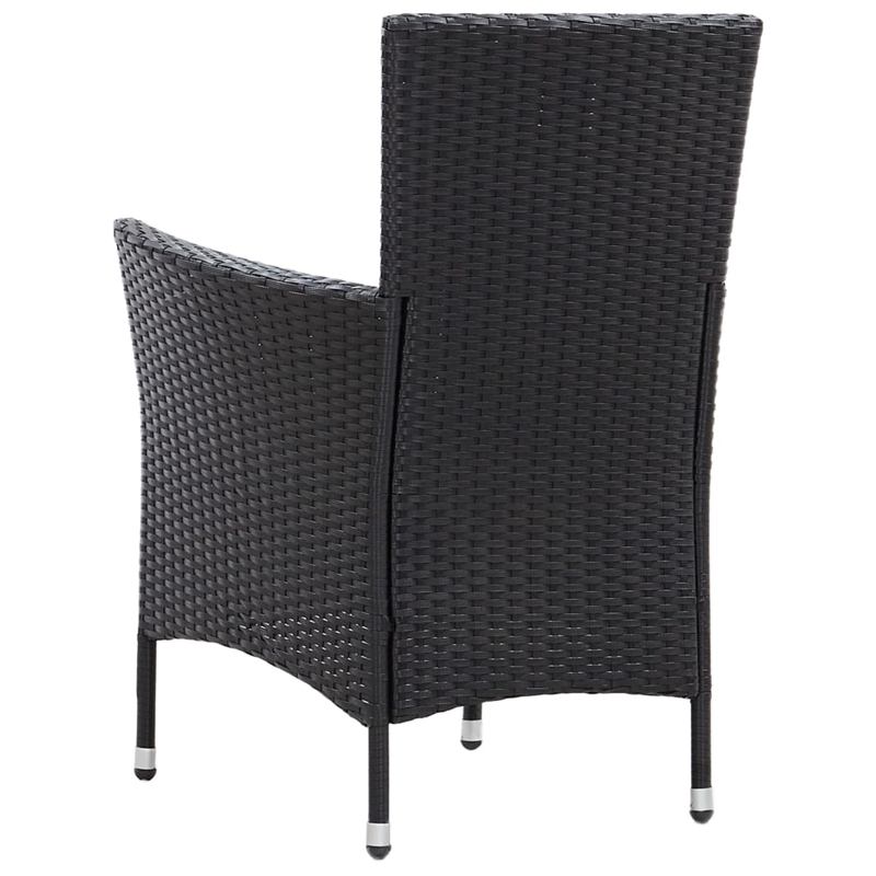 vidaXL 7 Piece Powder-Coated Steel Garden Dining Set in Black