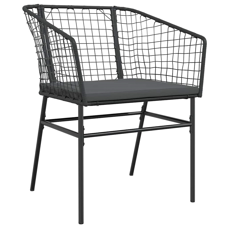 vidaXL 5 Piece Steel Garden Dining Set in Black