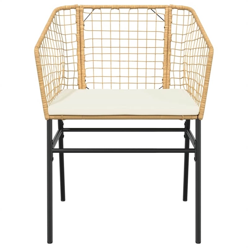 vidaXL Poly Rattan Garden Dining Set in Brown