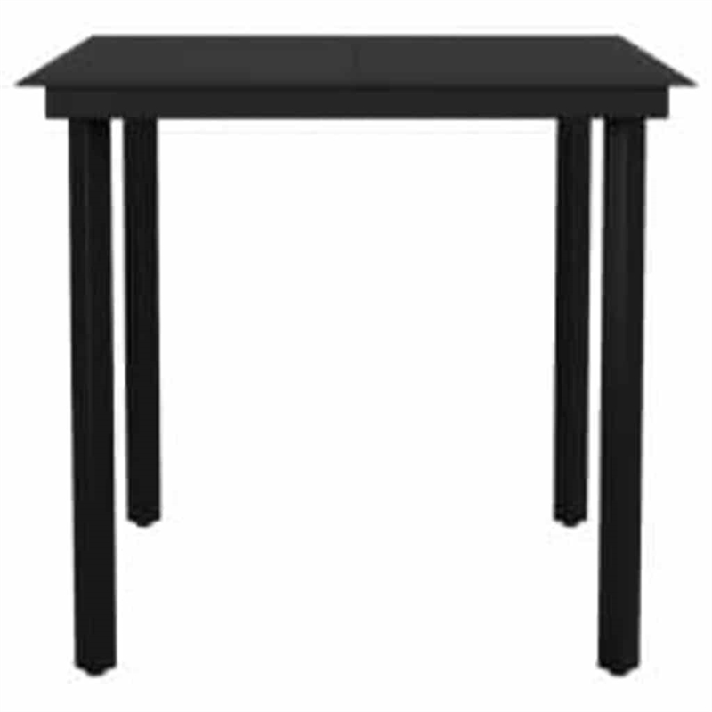 vidaXL 3 Piece Poly Rattan Garden Dining Set in Black/Dark Gray