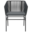vidaXL 3 Piece Poly Rattan Garden Dining Set in Black/Dark Gray