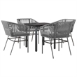 vidaXL 5 Piece Steel Garden Dining Set in Black