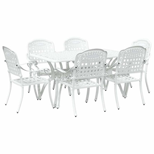 vidaXL 7 Piece Garden Dining Set in White