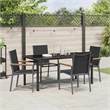 vidaXL 5 Piece Powder-Coated Steel Garden Dining Set in Black
