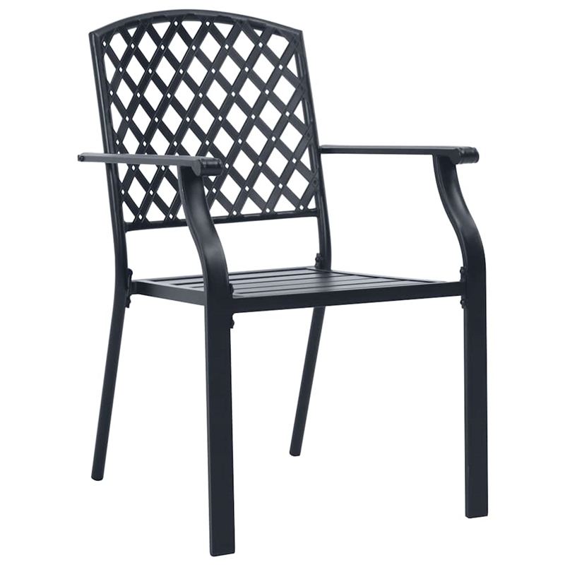vidaXL 7 Piece Powder-Coated Steel Garden Dining Set in Anthracite