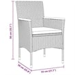 vidaXL 5 Piece Poly Rattan Garden Dining Set with Cushions in Black