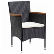 vidaXL 7 Piece Poly Rattan Garden Dining Set with Cushions in Black