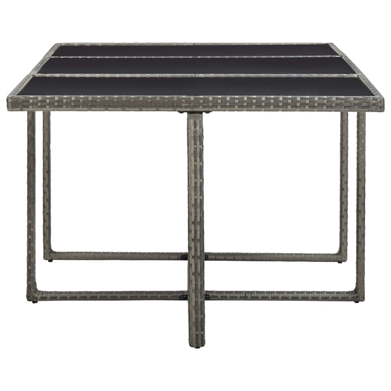 vidaXL 11 Piece Rattan Garden Dining Set with Cushions in Gray
