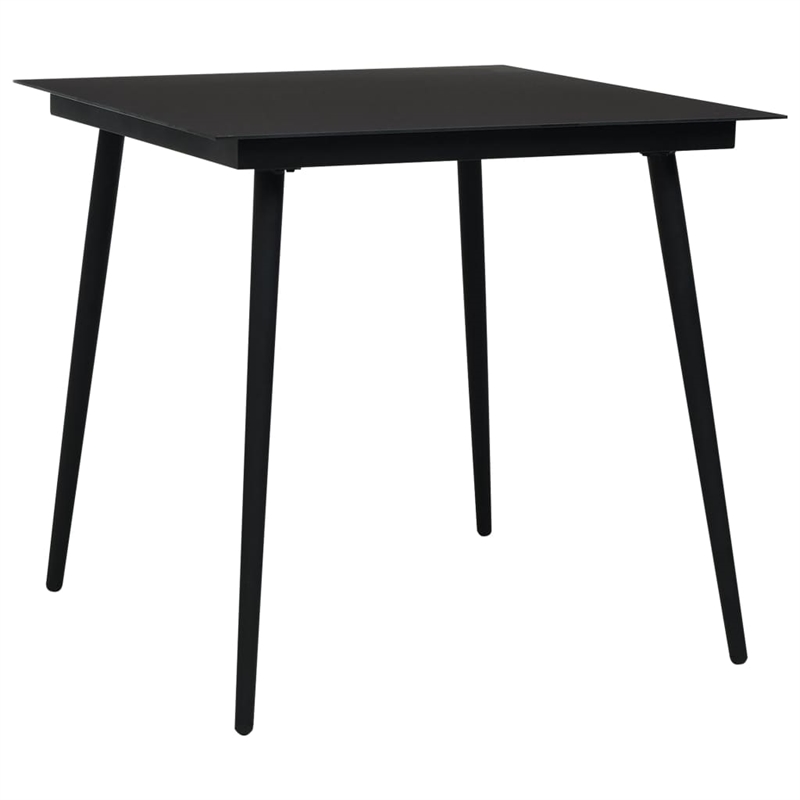 vidaXL 5 Piece Powder-Coated Steel Garden Dining Set in Black