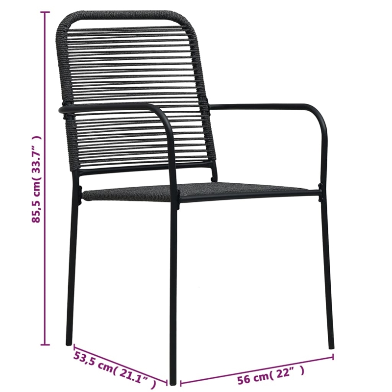vidaXL 5 Piece Powder-Coated Steel Garden Dining Set in Black