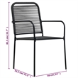 vidaXL 5 Piece Powder-Coated Steel Garden Dining Set in Black