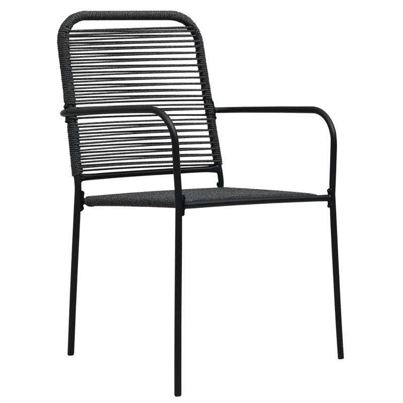 vidaXL 5 Piece Powder-Coated Steel Garden Dining Set in Black