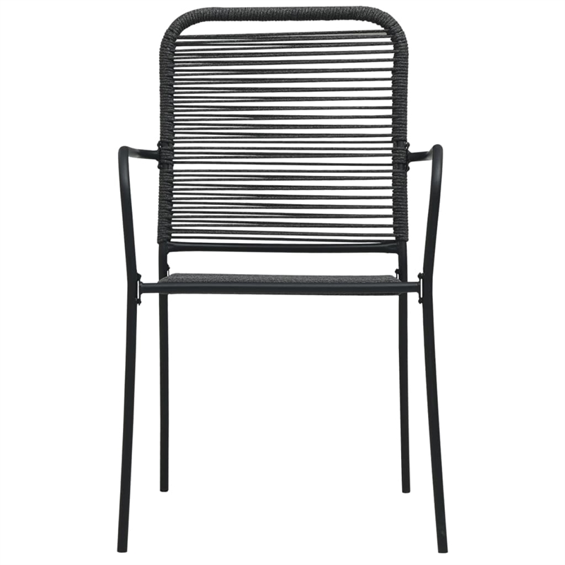 vidaXL 5 Piece Powder-Coated Steel Garden Dining Set in Black