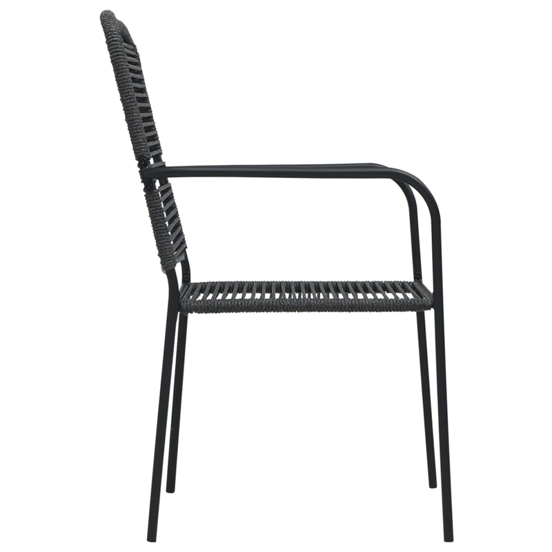 vidaXL 5 Piece Powder-Coated Steel Garden Dining Set in Black