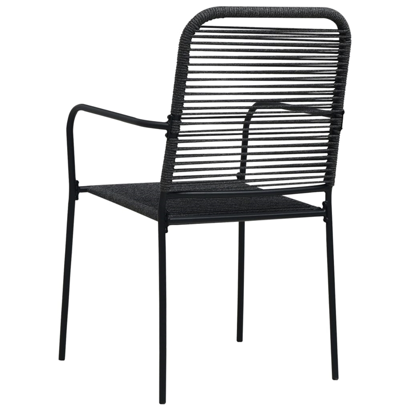 vidaXL 5 Piece Powder-Coated Steel Garden Dining Set in Black