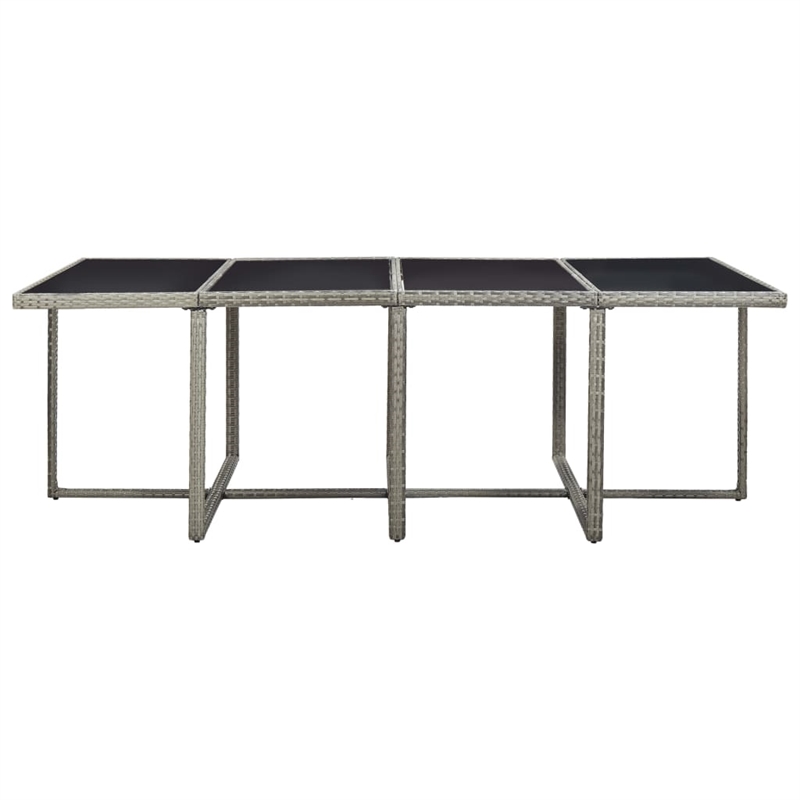 vidaXL Steel Garden Dining Set in Gray
