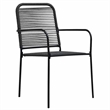 vidaXL 7 Piece Powder-Coated Steel Garden Dining Set in Black