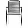 vidaXL 7 Piece Powder-Coated Steel Garden Dining Set in Black