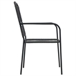 vidaXL 7 Piece Powder-Coated Steel Garden Dining Set in Black