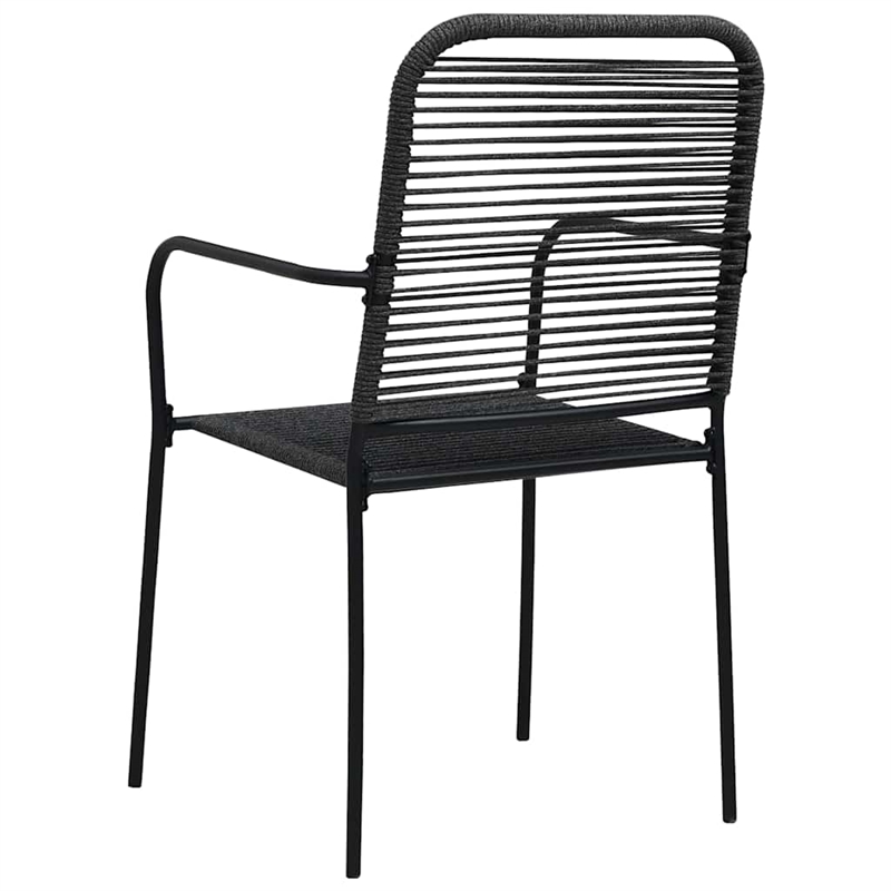 vidaXL 7 Piece Powder-Coated Steel Garden Dining Set in Black