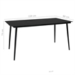 vidaXL 7 Piece Powder-Coated Steel Garden Dining Set in Black