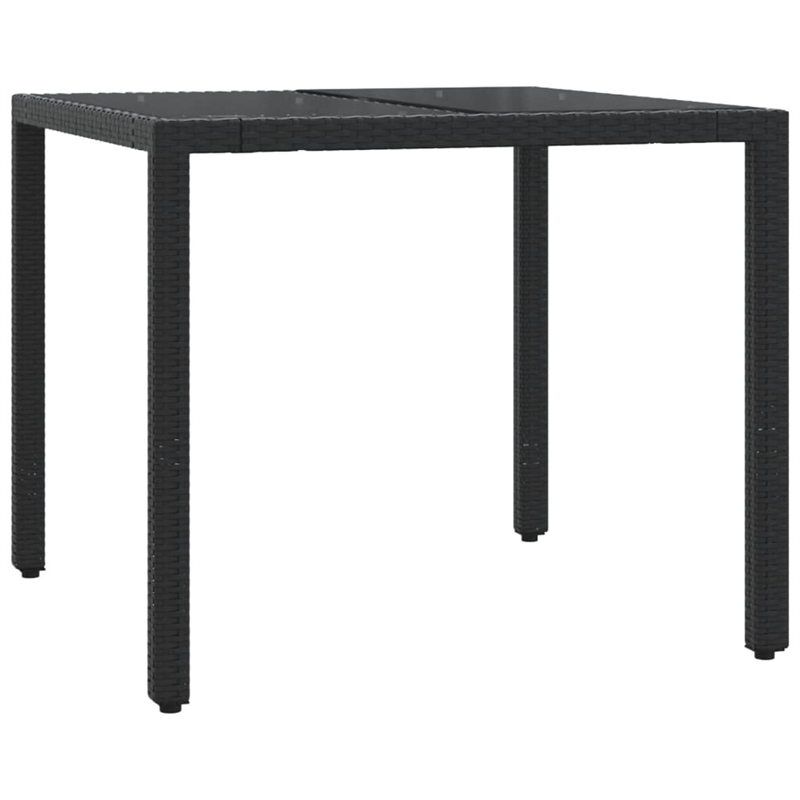 vidaXL 3 Piece Poly Rattan Garden Dining Set in Black/Cream White