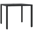 vidaXL 3 Piece Poly Rattan Garden Dining Set in Black/Cream White