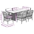 vidaXL 7 Piece Poly Rattan Garden Dining Set in Brown/Cream white