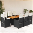 vidaXL 9 Piece Poly Rattan Garden Dining Set in Black and Brown