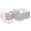 vidaXL 9 Piece Poly Rattan Garden Dining Set in Black and Brown