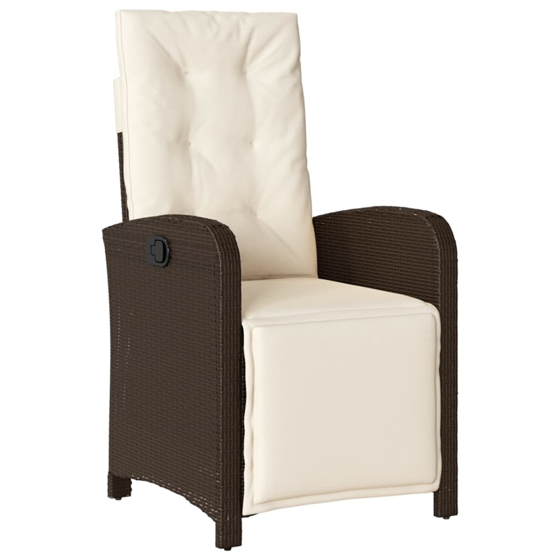 vidaXL 9 Piece Poly Rattan Garden Dining Set in Brown/Cream white