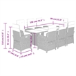 vidaXL 9 Piece Poly Rattan Garden Dining Set in Brown/Cream white