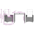 vidaXL 3 Piece Poly Rattan Garden Dining Set in Black/Cream White