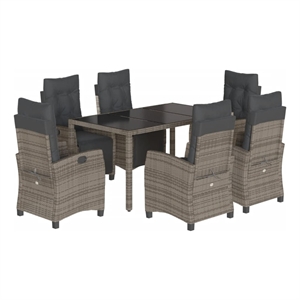 vidaXL Rattan Garden Dining Set in Gray
