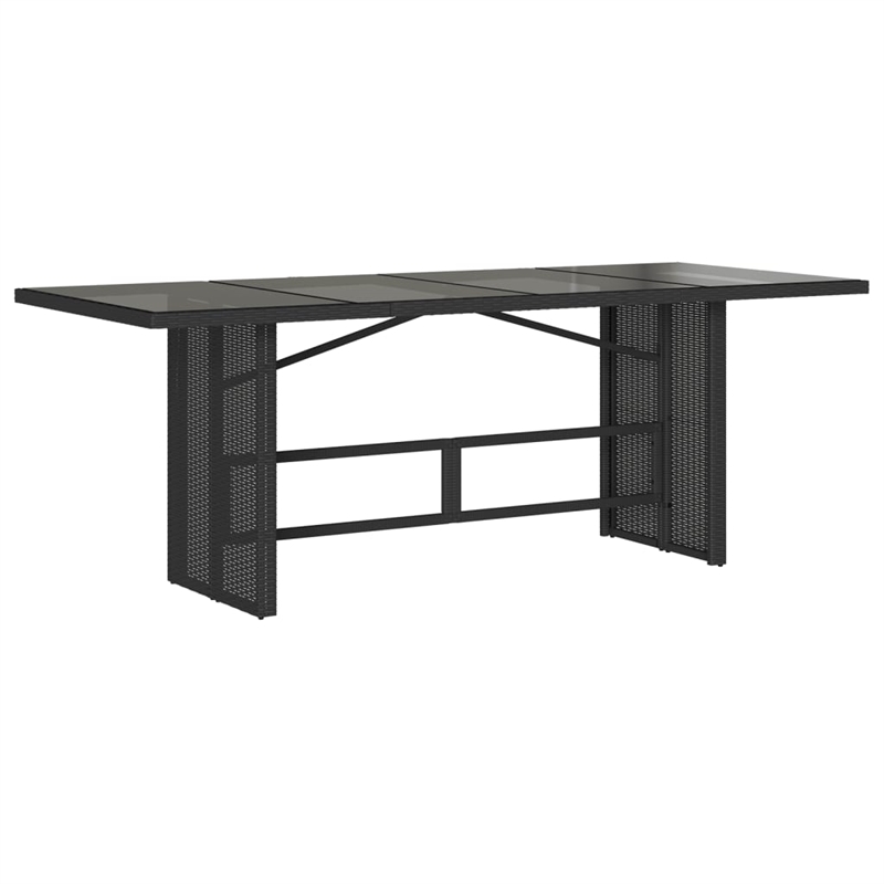 vidaXL 7 Piece Rattan Garden Dining Set in Black/Cream White