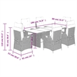 vidaXL 7 Piece Rattan Garden Dining Set in Black/Cream White