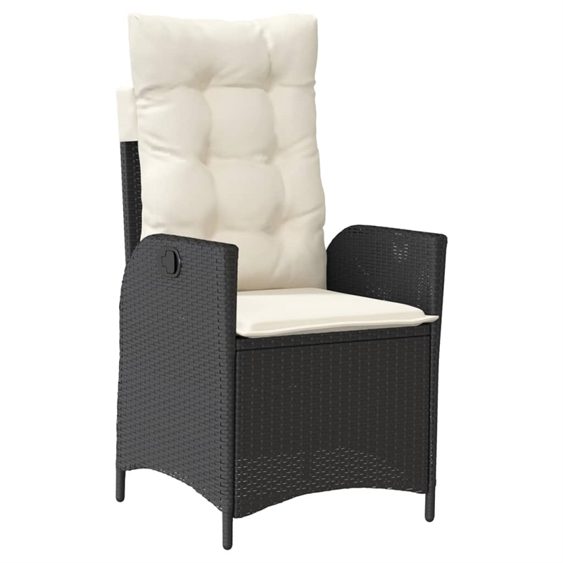 vidaXL 9 Piece Poly Rattan Garden Dining Set in Black/Cream White