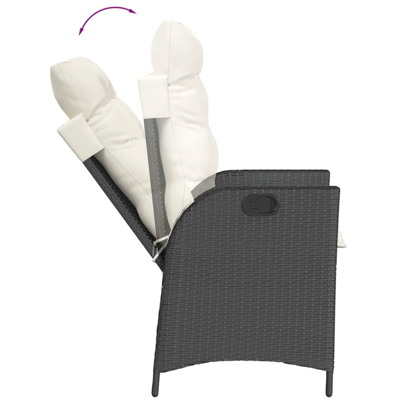 vidaXL 9 Piece Poly Rattan Garden Dining Set in Black/Cream White