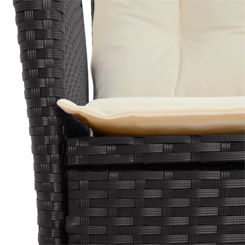 vidaXL 9 Piece Poly Rattan Garden Dining Set in Black/Cream White