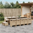 vidaXL 15 Piece Poly Rattan Garden Dining Set in Black/Cream White