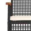 vidaXL 5 Piece Poly Rattan Garden Dining Set in Black/Cream White