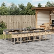 vidaXL Poly Rattan Garden Dining Set in Beige