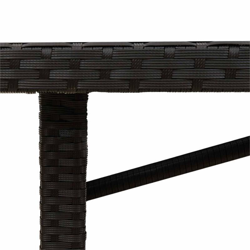 vidaXL 7 Piece Poly Rattan Garden Dining Set with Cushions in Black