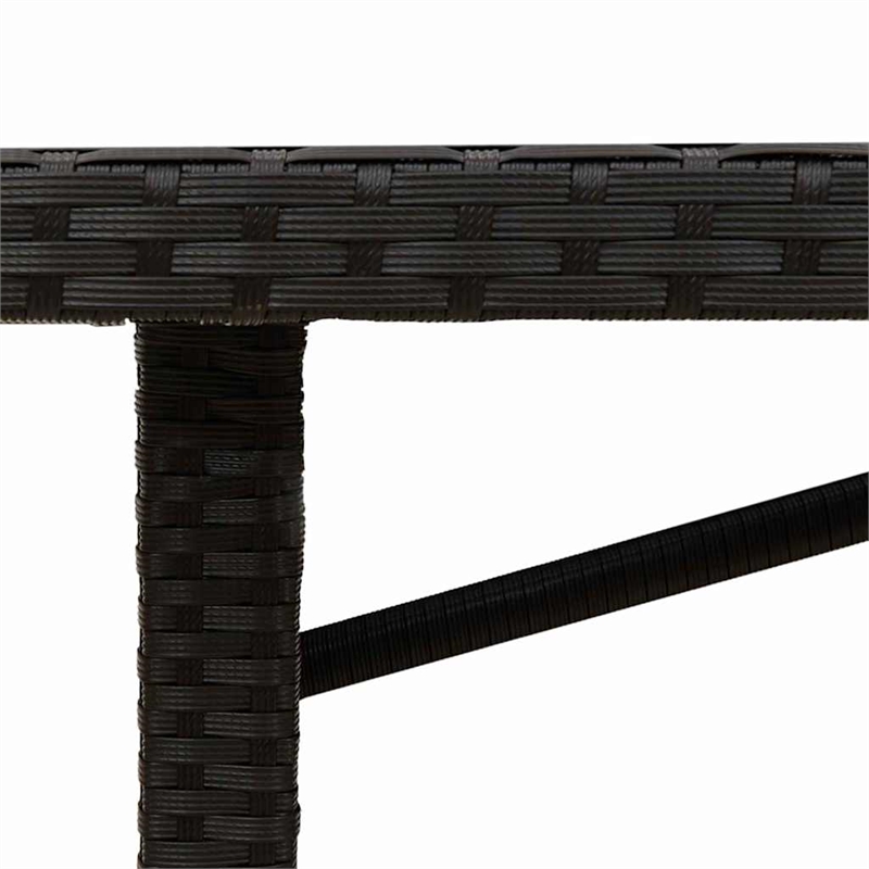 vidaXL 7 Piece Poly Rattan Garden Dining Set with Cushions in Black